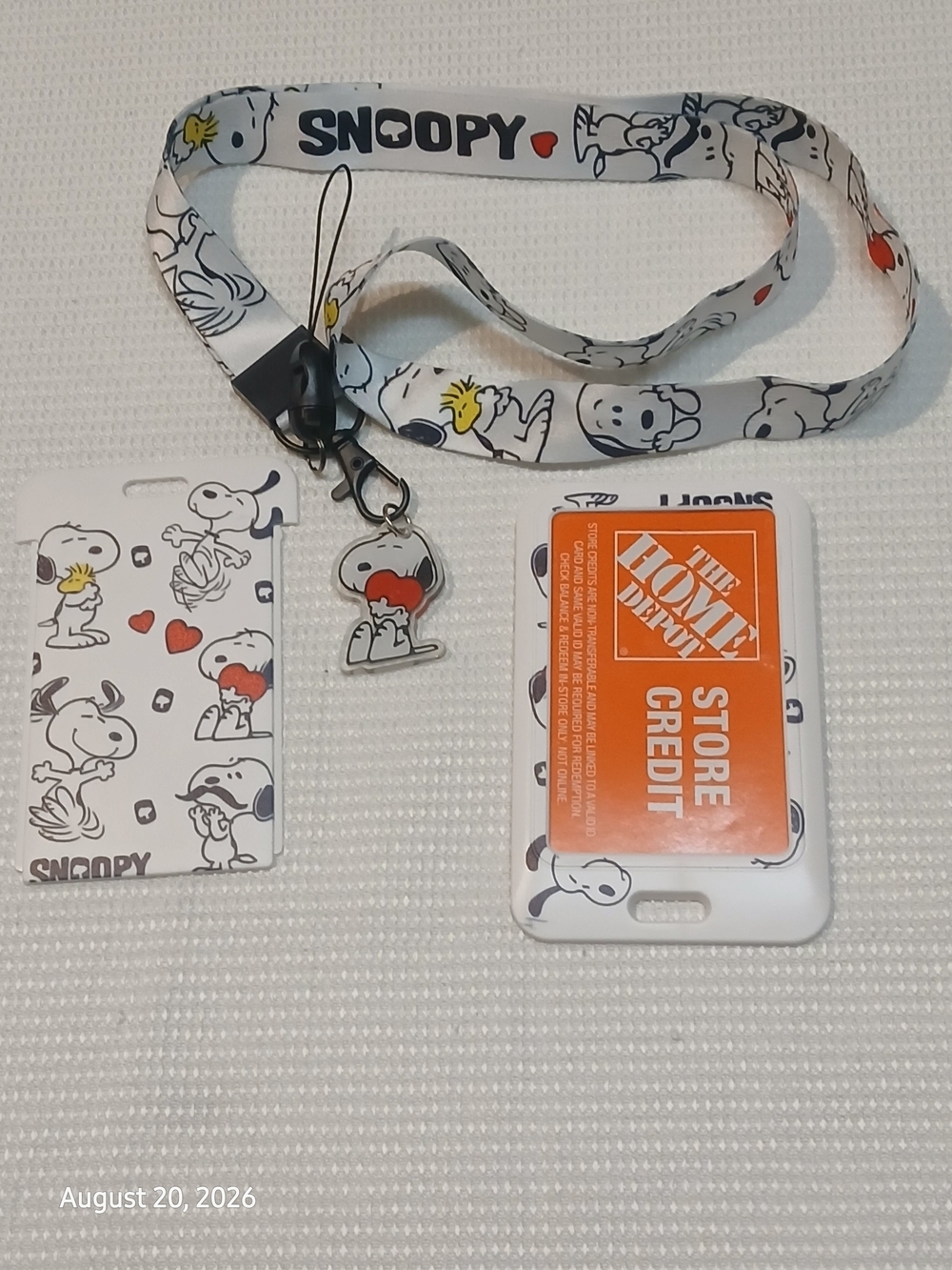 Peanuts - Lanyard & ID Holder Set, Snoopy Doing The Happy Dance, Engraved - Picture 5 of 8